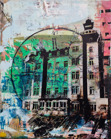 Andere Zeiten, Mischtechnik auf Leinwand