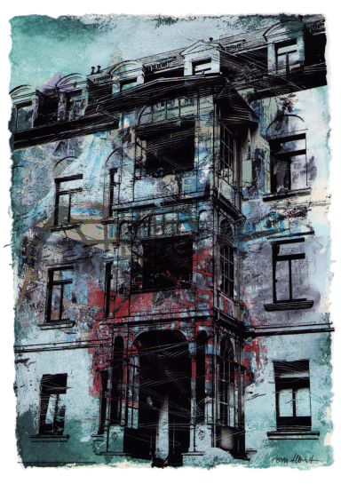 C4, Mischtechnik auf Buttenpapier