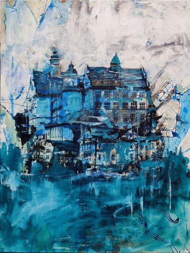 Vorbeigegangen, Mischtechnik auf Leinwand