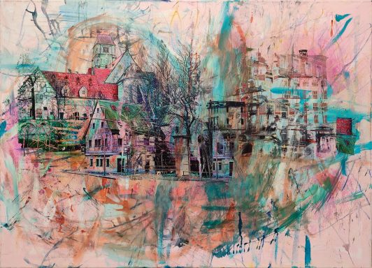 Kontur, Mischtechnik auf Leinwand