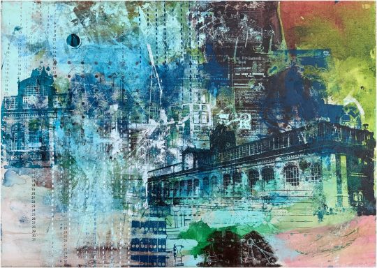 Fundstücke, Mischtechnik auf Leinwand